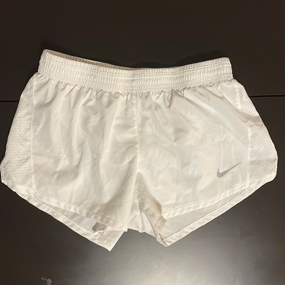 WHITE NIKE DRI-FIT RUNNING SHORTS - Picture 1 of 3